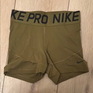 Nike Olive Green Pro Shorts
